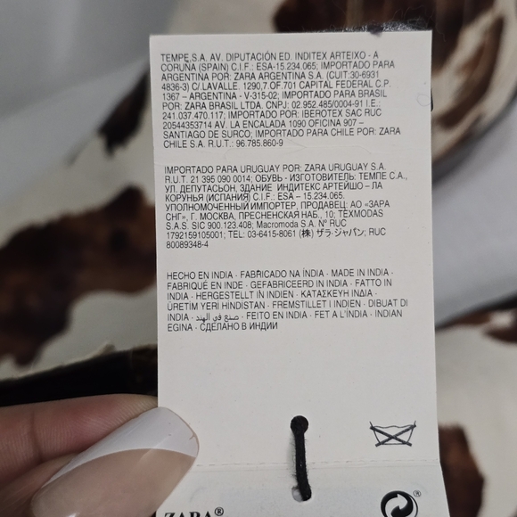 Zara Cow Print Leather Cowboy Boots Haircalf Western Ankle Women's Size 10 NWT - Picture 10 of 15